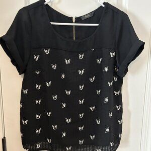 Boston terrier print top